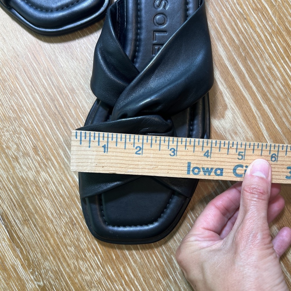 Aerosoles Women's Brady Slide Sandal Wedge 10, Black Leather Ret $90 - Picture 6 of 11
